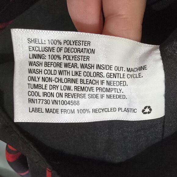 CHEROKEE Girls‎ XL Red Black Plaid Taffeta Dress Lined Sleeveless Buttons A-Line - Picture 9 of 9